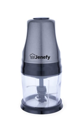 Jenefy Electric Vegetable Chopper for Kitchen 275 Watts Copper Motor 500 ml Bowl For Chop Mince Puree & Whisk 4 Bi Level Stainless steel Blade for Chopping Vegetable and Fruits Black