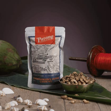 Patang Thoothukudi Pepper Cashews (150g) | Hand-Roasted with Black Pepper | Vegan & Gluten-Free Snack