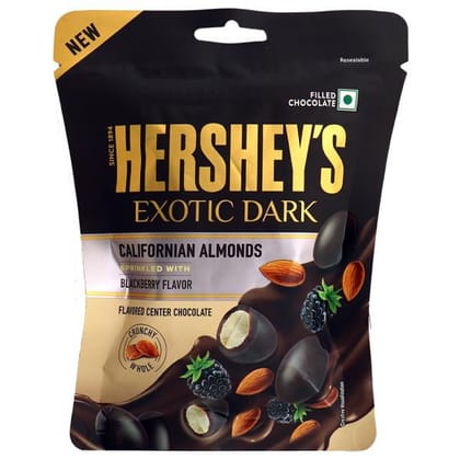 Hershey's Exotic Dark Chocolate Californian Almond Sprinkled with BlackBerry Flavor, 90 gm