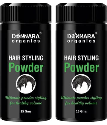 Donnara Organics Hair Styling Powder for Voluminous Thin Hair with Matte Finish Clay 15 gm Pack of 2