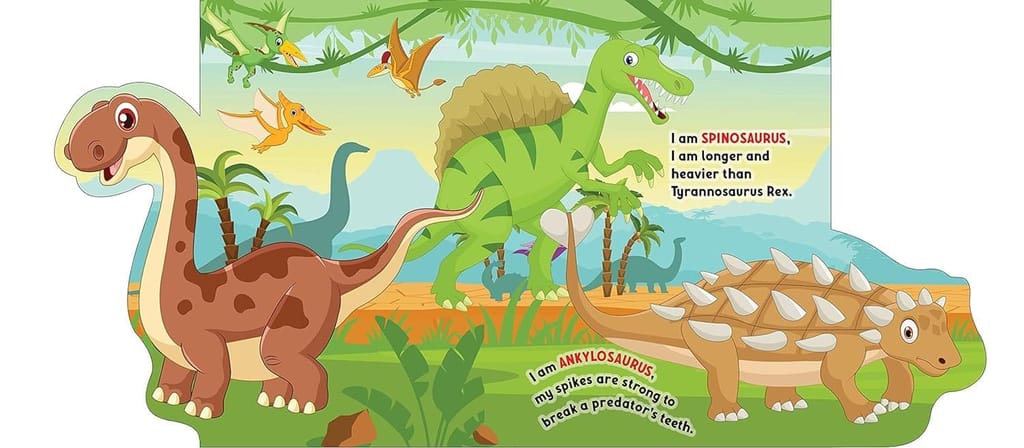 Trendy Home + and + Decor Dinosaur World - Lift The Flap Book for Kids Age 3-6 Years with Bright