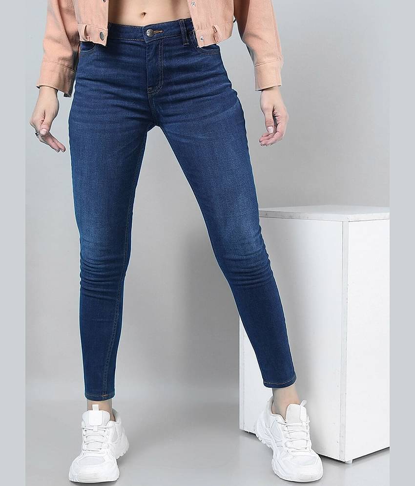 Freehand - Blue Cotton Blend Skinny Fit Women's Jeans ( Pack of 1 )