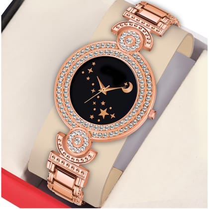 Bolun Black id Chand Dial Rose Gold BD Girls and Women Watch