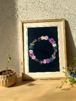 Circle Pressed Flower Frame  Handmade Botanical Wall Dcor Gift