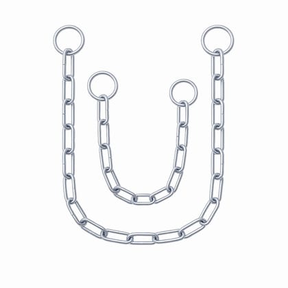 Lock Chain Combo � 1.5 Feet & 2 Feet � Heavy-Duty Stainless Steel Multipurpose Polished Security Chains for Main Gate, Door, Fence, Bike, Luggage & Pets � Strong & Durable Metal Chain Set