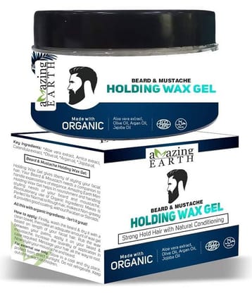 AMAzing EARTH Certified Organic Beard & Mustache Holding Wax Gel for Men