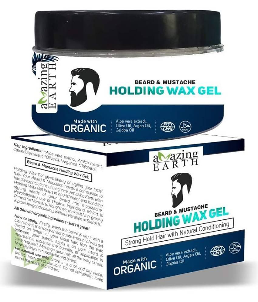 AMAzing EARTH Certified Organic Beard & Mustache Holding Wax Gel for Men