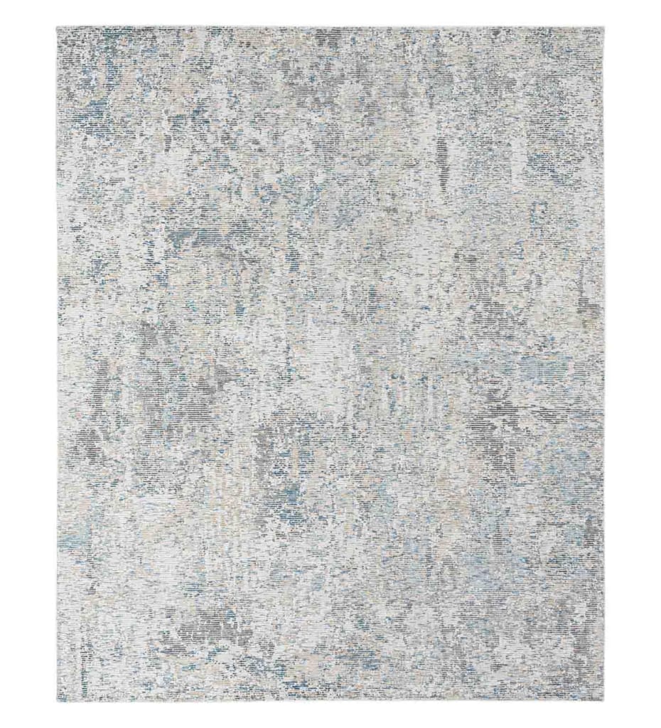 Neu Looms Handmade Viscose Wool Anti-Skid Rug for Bedroom, Living Room, Nursery, Dorm, Playroom & Reading Area (Size 6x9 Feet, Blue-Beige)