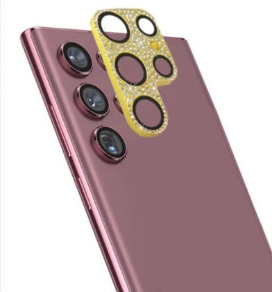 Golden Diamond Stones Camera Lens Protector-Samsung Galaxy S22 Ultra