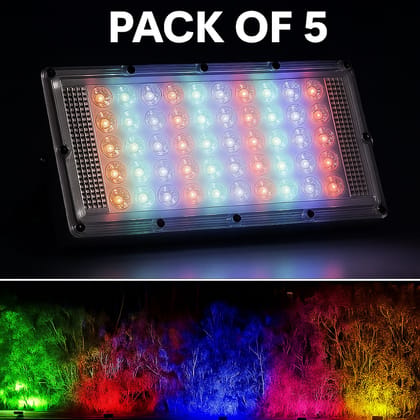 SPARKWORLD Flood Light/Brick Light, Outdoor Lamp AC Brick Light 50w-Multicolor (Pack of 5) Flood Light Outdoor Lamp (Multicolor)