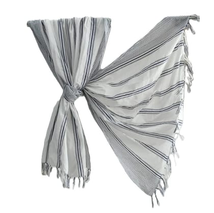 Dhaga Vishwas Ka Premium Handloom Stole White Blue