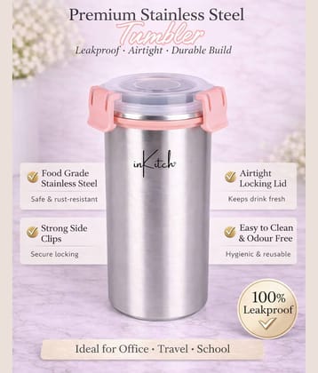 inKitch Premium Steel Tumbler Steel Juice Glass ( Pink)