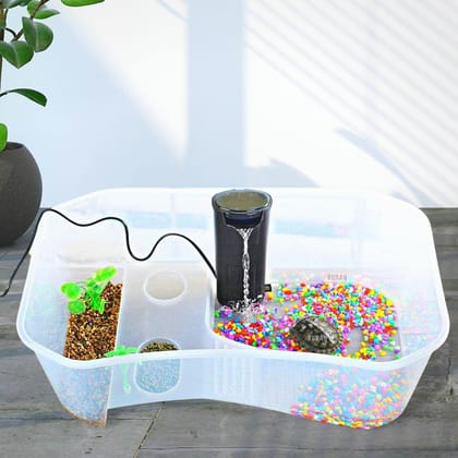 Turtle Aquarium Tank-LARGE / WHITE