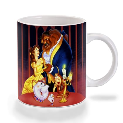 Multicolor Beauty And The Beast Charachers Ceramic Mug