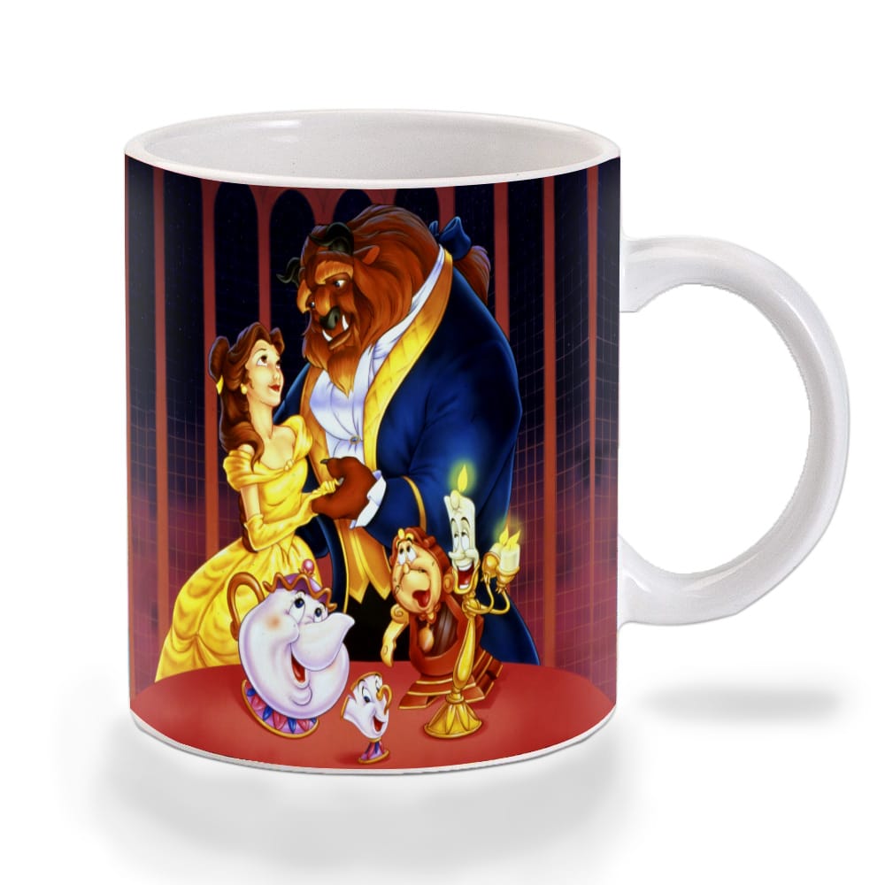 Multicolor Beauty And The Beast Charachers Ceramic Mug