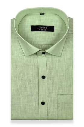 Olive Green COLOR LINEN COTTON SHIRT FOR MEN-M (38 Inch) (98 CM) / Full