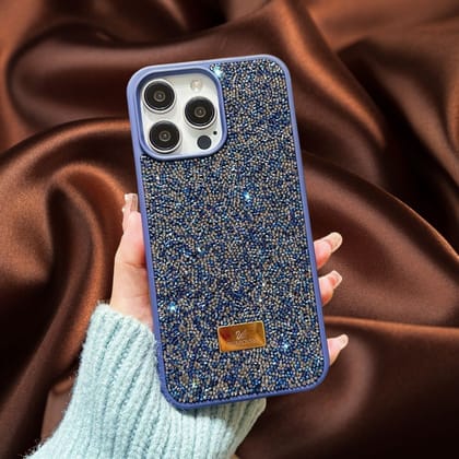 Sapphire Blue Diamond Rhinestones Luxury Cover-iPhone 16 Pro