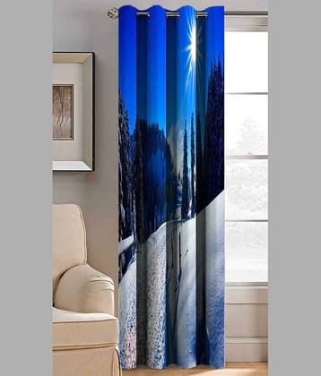 BELLA TRUE Abstract Printed Semi-Transparent Eyelet Curtain 5 ft ( Pack of 1 ) - Multicolor