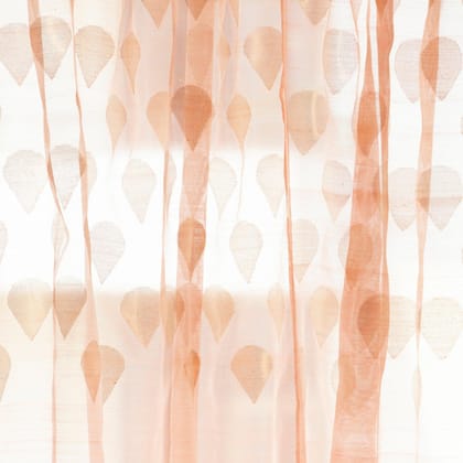 Handwoven Chanderi Curtain Pink Teardrop 9ft