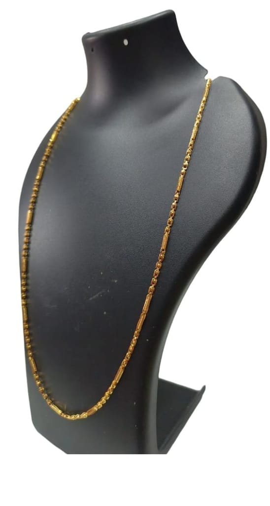 Yellow Gold Plated Traditional Indian Chain for Men and Women - 24 Inches