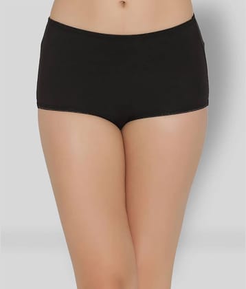 Clovia Cotton Solid Women's Boy Shorts ( Black )