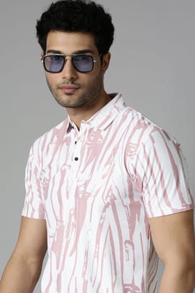 Coral Printed Polo T-Shirt-XL