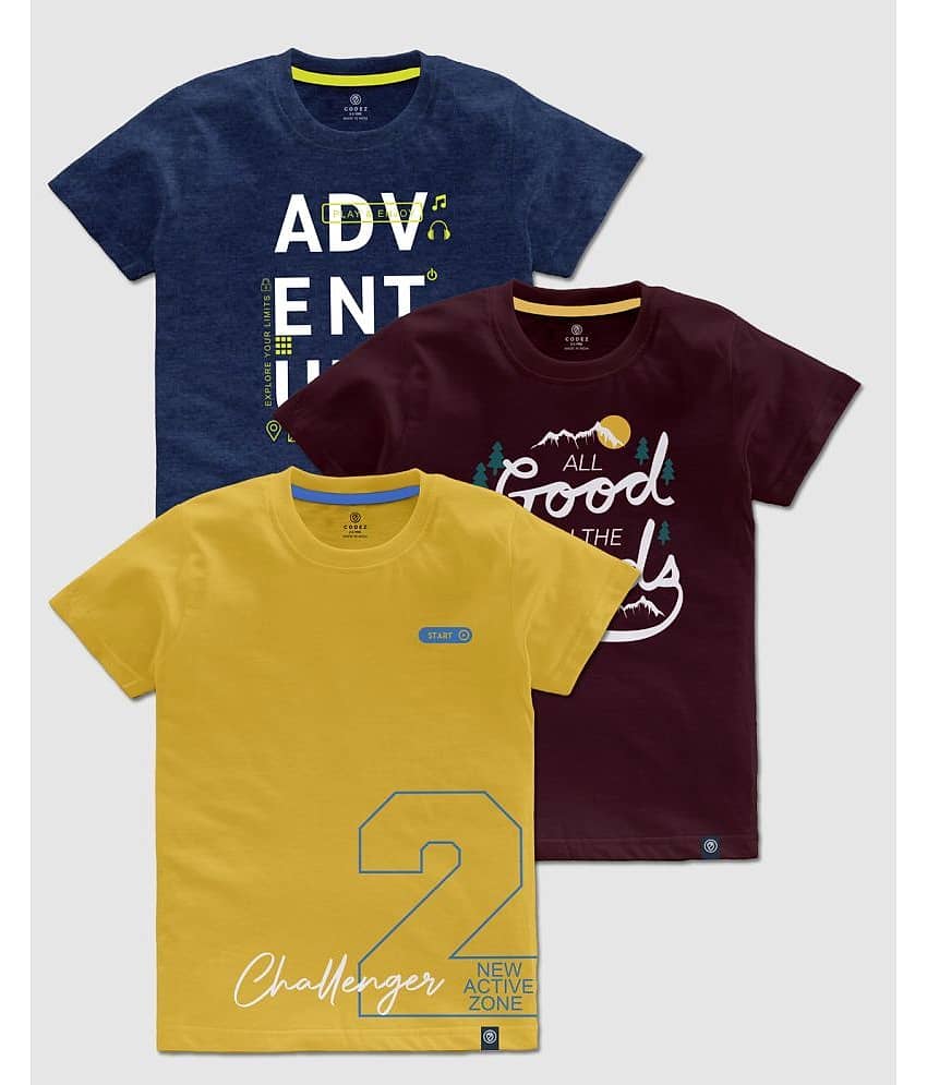 CODEZ Pack of 1 Boys Cotton T-Shirt ( Multicolor )