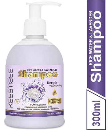 Rice Water Shampoo with Rice Water, Rice Keratin & Lavender Oil for Weak Roots & Damaged Hair
