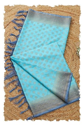 Soch Womens Mustard Silk Blend Woven Design Dupatta