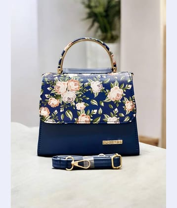 Fine Design Blue PU Sling Bag