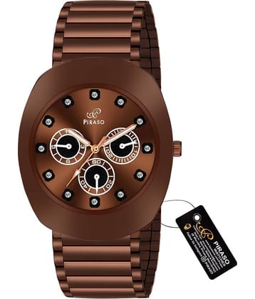PIRASO Brown Stainless Steel Analog Men's Watch