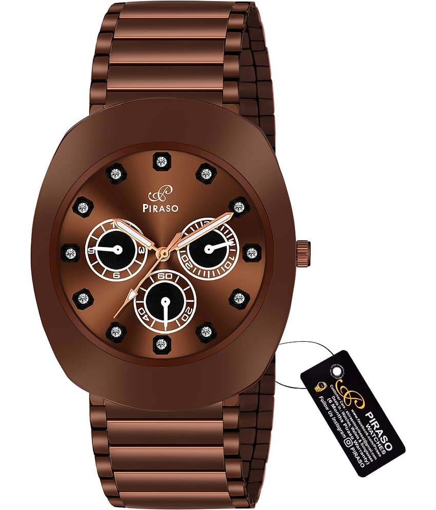 PIRASO Brown Stainless Steel Analog Men's Watch