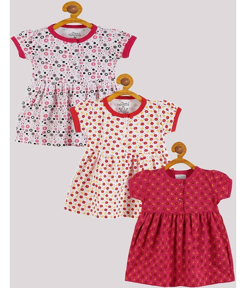 Babeezworld Pack of 3 Baby Girls Cotton Frock ( Multi )