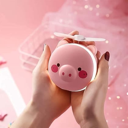 3 in 1 Cute Pink Pig Animal Fast and Convenient USB Charging LED Fill Light Makeup Portable Mirror with Fan 3 in 1 Cute Pink Pig Animal Fast and Convenient USB Charging LED Fill Light Makeup Portable Mirror with Fan