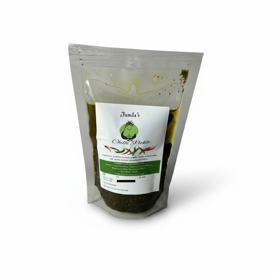 Junda's Chilli Pickle - 150 gm - One stand-up pouch