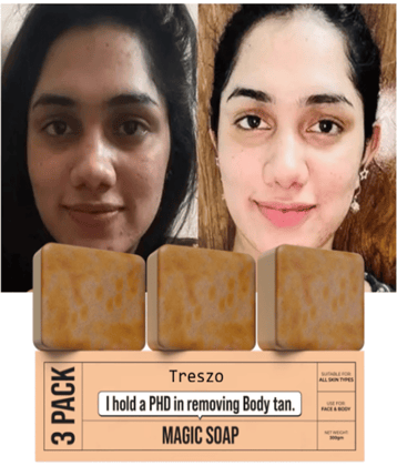 Treszo Beauty Gharr Magic Soap for tan removal Soap for All Skin Type ( Pack of 3 )