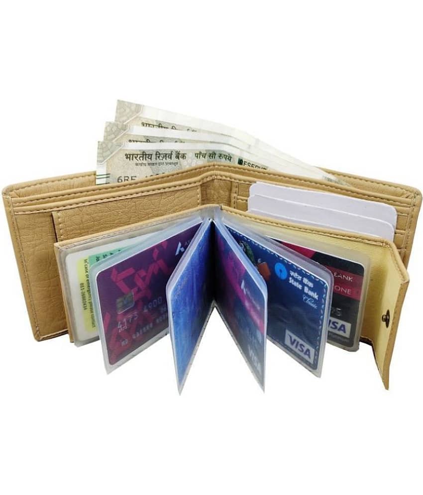 WENZEST Leather Beige Formal Short Wallet