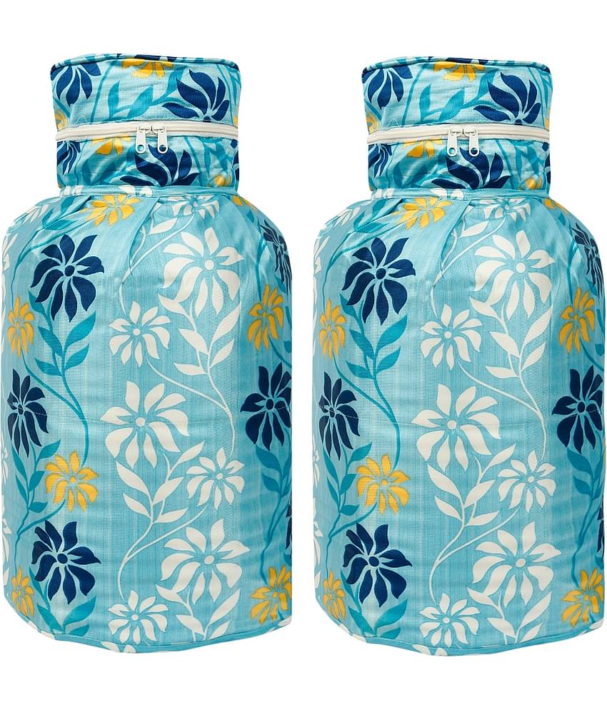 E-Retailer Set of 2 Polyester Blue Cylinder Cover