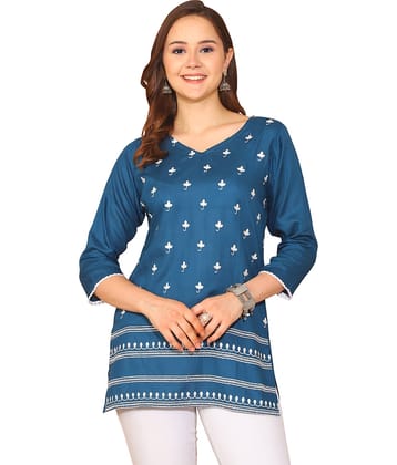 wonder weave Women's Rayon Tunic ( Blue )