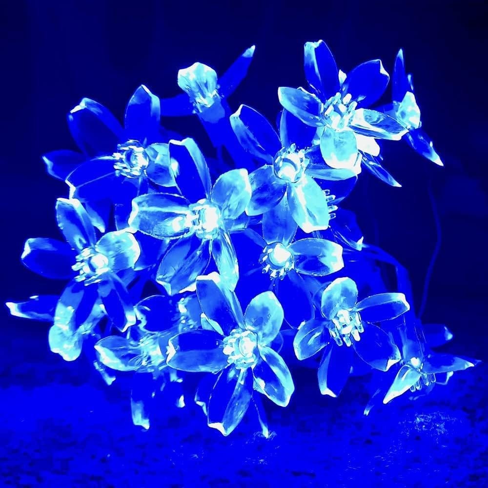 GLOWSERIE Glowing Blue Flower Lights  Romantic LED String Lights for Bedroom & Décor