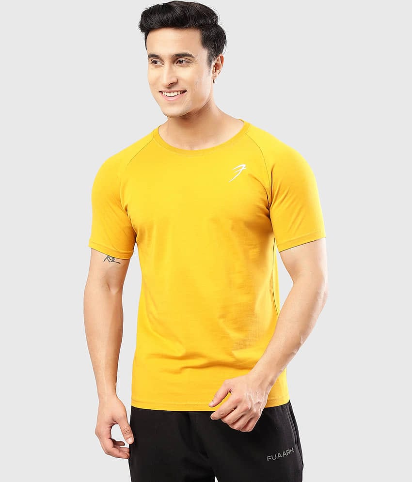 Fuaark Sky Blue Cotton Slim Fit Men's Sports T-Shirt ( Pack of 1 )