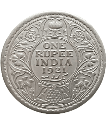 One Rupee King George V Rare 1921 Silver Coin