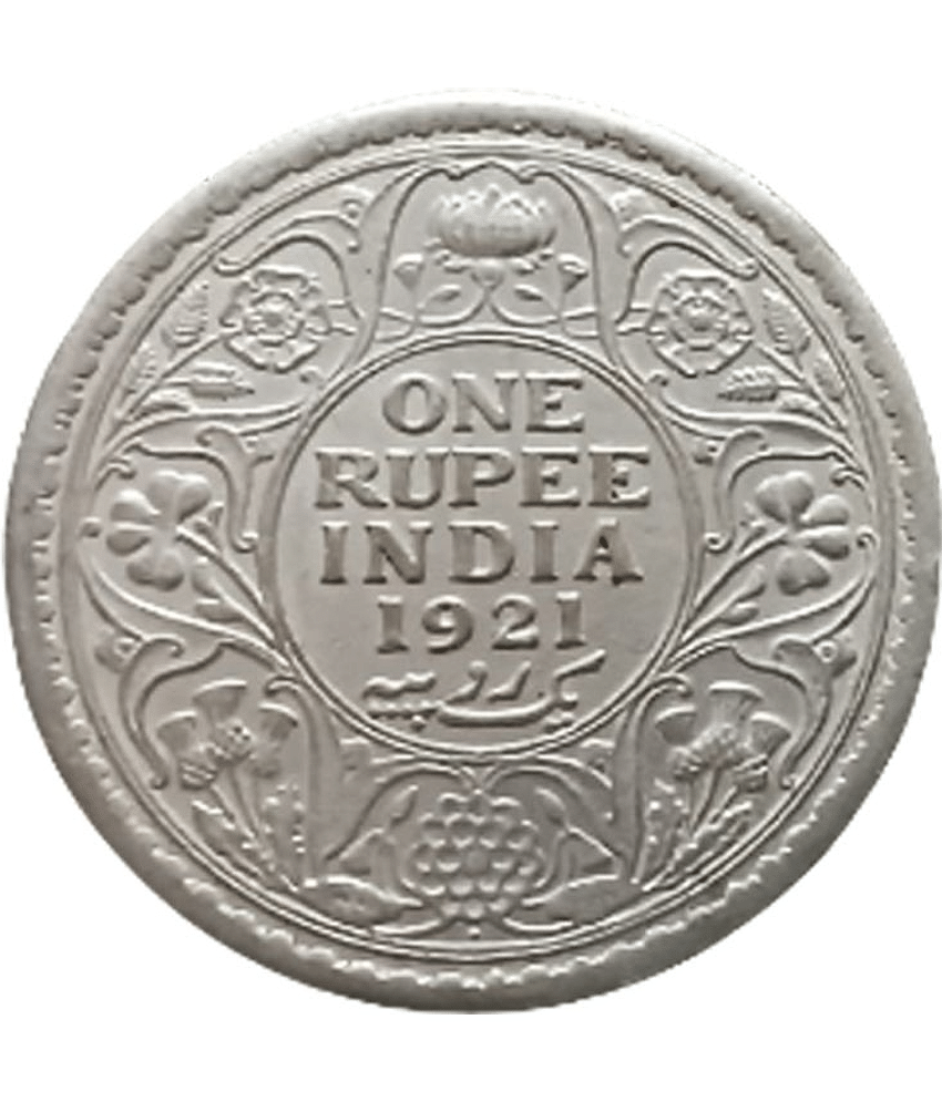 One Rupee King George V Rare 1921 Silver Coin