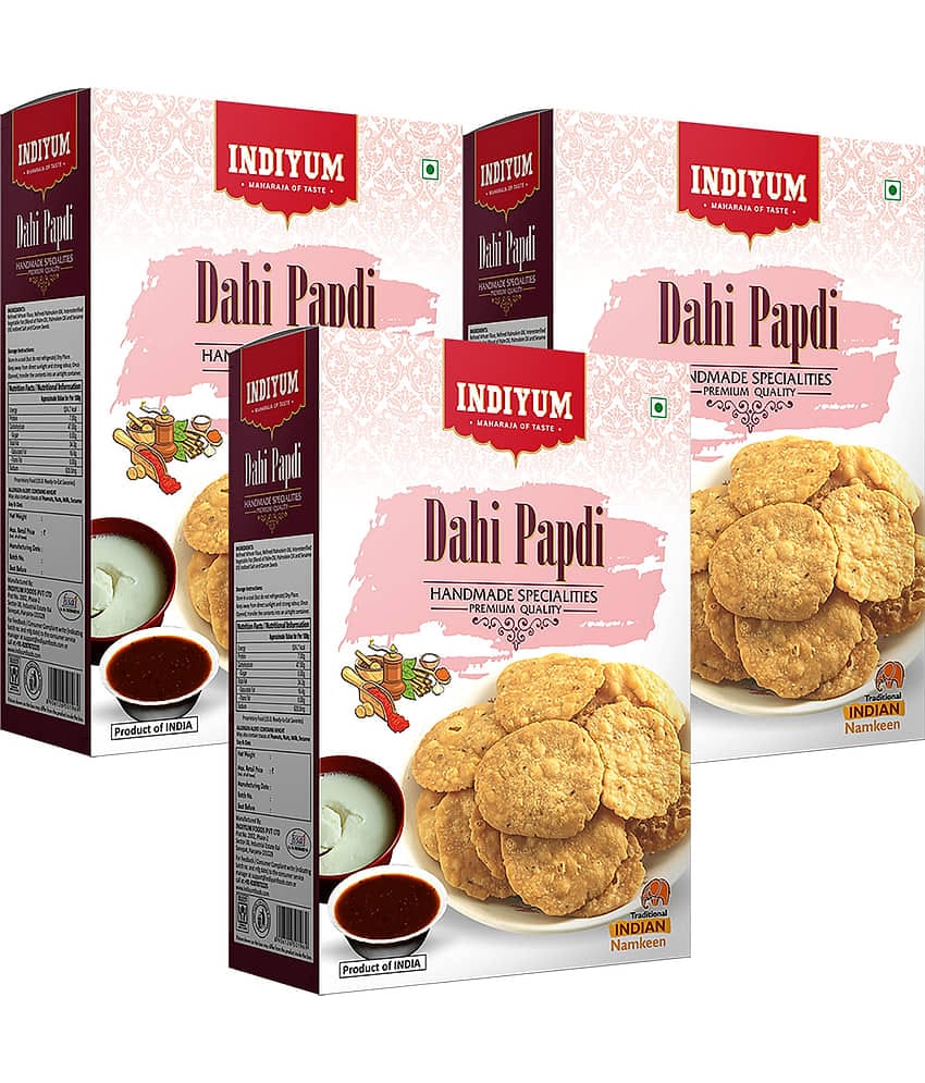 Indiyum Snack Combo Pack Dahi Papdi 250gm (Pack of 3)
