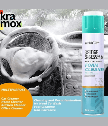 KRAMOX Multipurpose Foam Cleaner Spray, Car Seat/Exterior & Interior, Shoes, Sofa Cleaning Spray (650ml) - Pack of 1