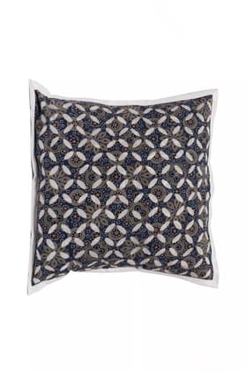 Tisser Applique Pure Cotton Cushion Cover  Size -16x16