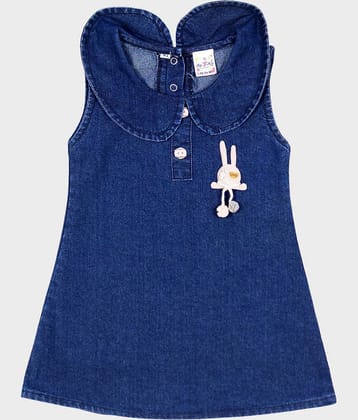 Me N My CLOSET Denim Frock For Girls ( Pack of 1 , Blue )