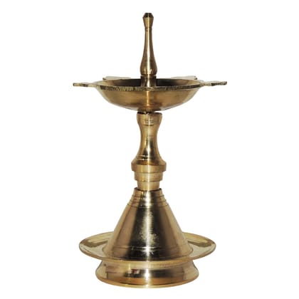 Brass Table Decor Kerala Fancy Deepak, Oil Lamp No. 1  - Elegant Puja Deepak for Home Use, Height : 3.5 Inch (FMAS683 A)