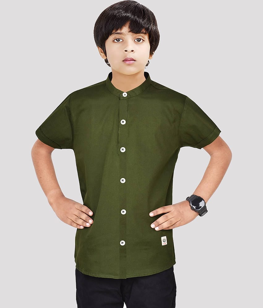 Made In The Shade Pack of 1 Boys 100% Cotton Half Sleeves Shirt ( Green )