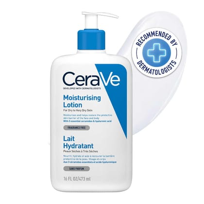 CeraVe Moisturizing Lotion For Normal to Dry Skin (473ml) - Formulated With 3 Essential Ceramides And Hyaluronic Acid | Non-Comedogenic, Oil Free And Fragrance-Free Body Lotion CeraVe Moisturizing Lotion For Normal to Dry Skin (473ml) - Formulated With 3